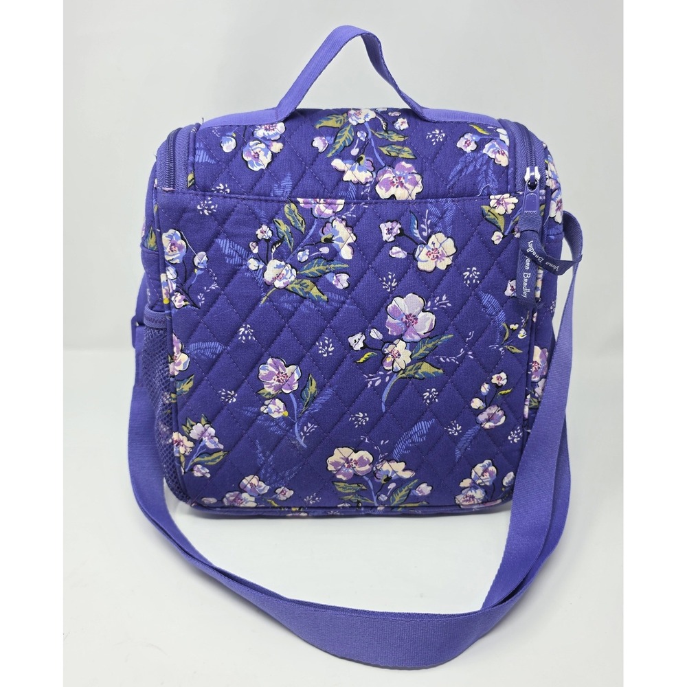 Vera Bradley Insulated Lunch Bag "Wild Roses" Purple - Picture 5 of 10